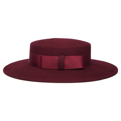 Chapeau Canotier en Laine Feutrée Fiona mûre WHITELEY