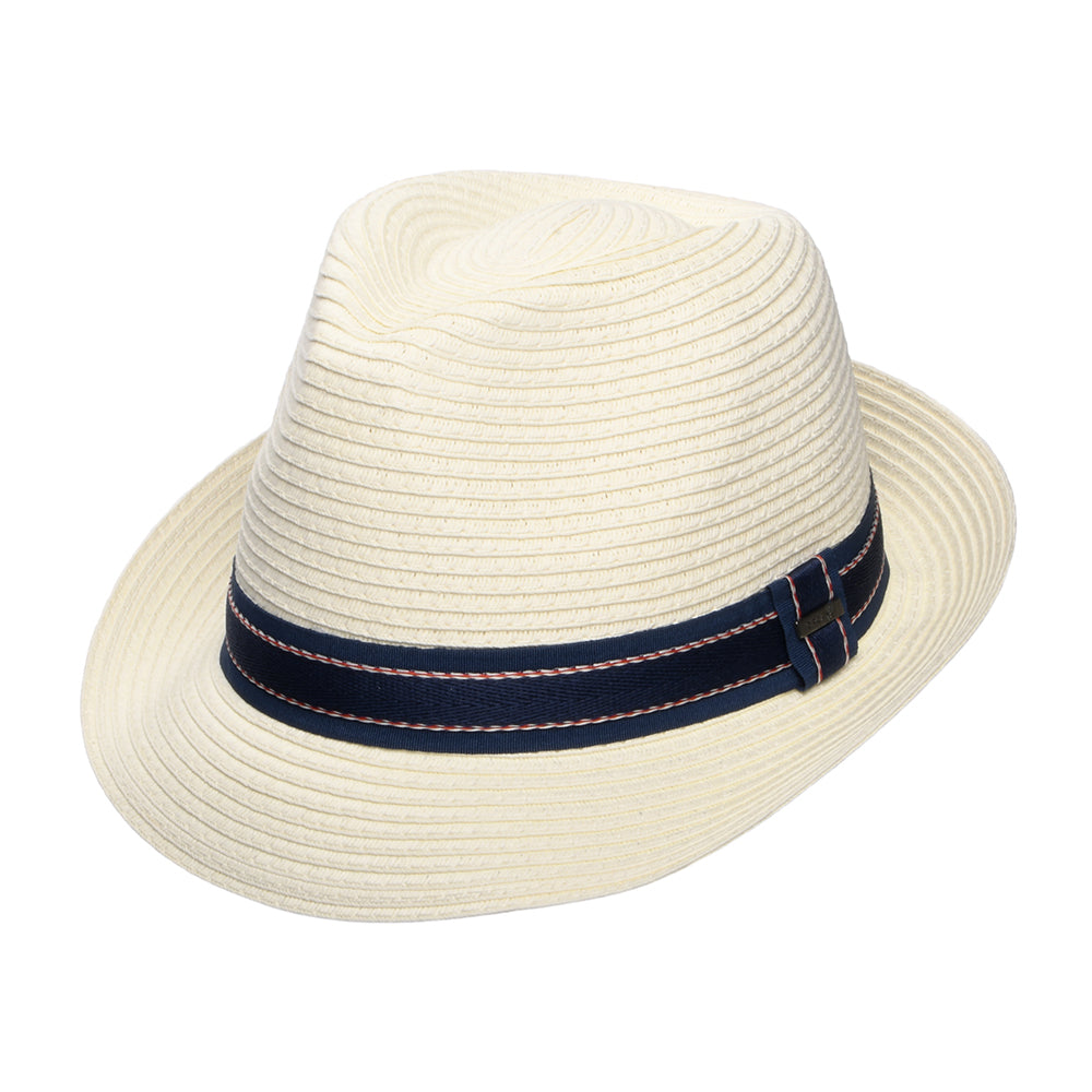 Chapeau Trilby en Paille Toyo Pliable Wiseguy ivoire DORFMAN PACIFIC