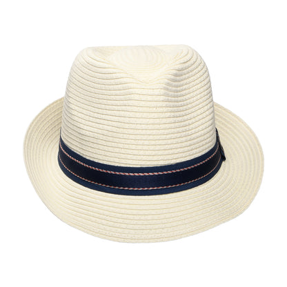 Chapeau Trilby en Paille Toyo Pliable Wiseguy ivoire DORFMAN PACIFIC