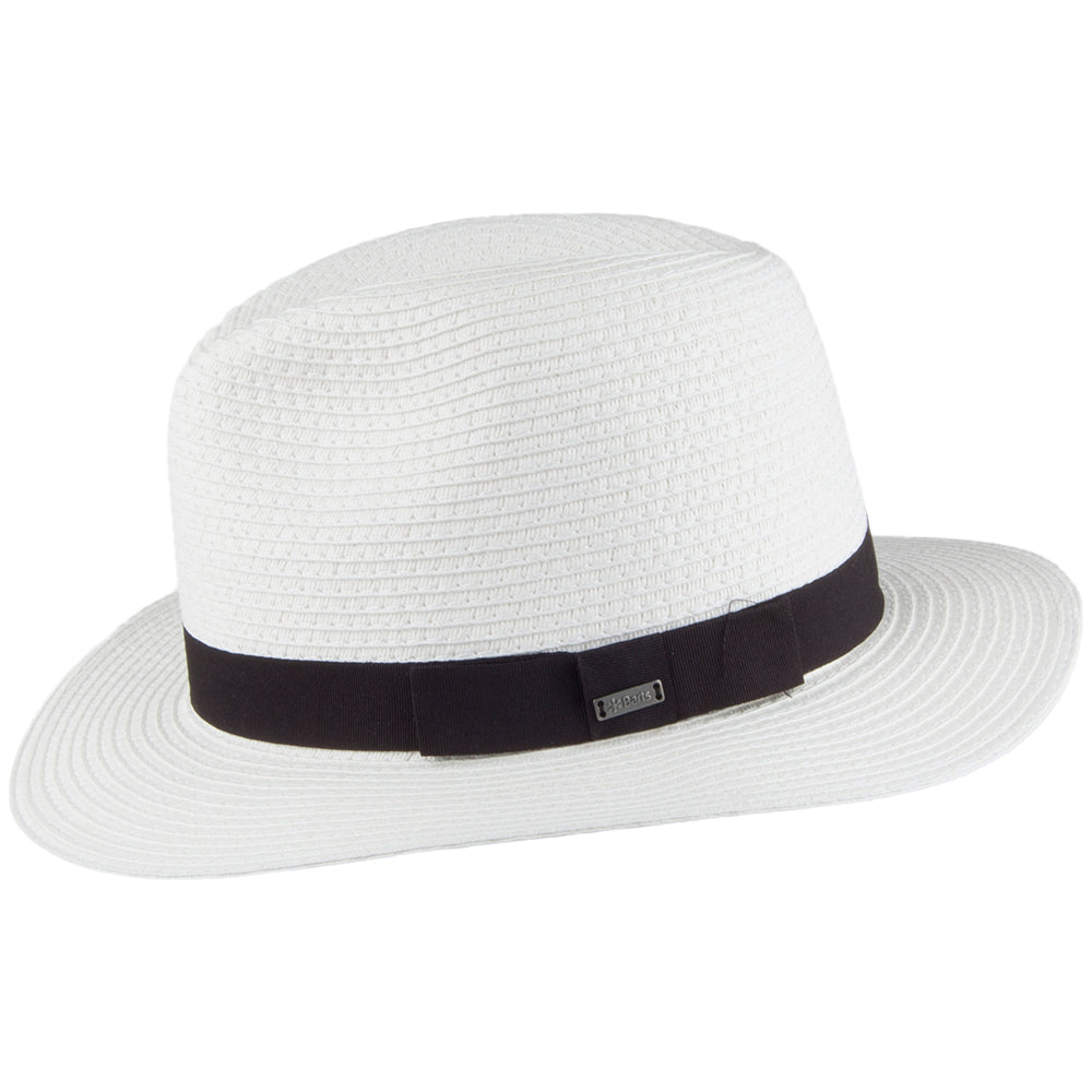 Chapeau Fedora en Paille Toyo Aveloz blanc BARTS