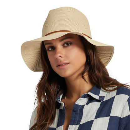Chapeau Fedora en Paille Pliable Wesley beige sable BRIXTON