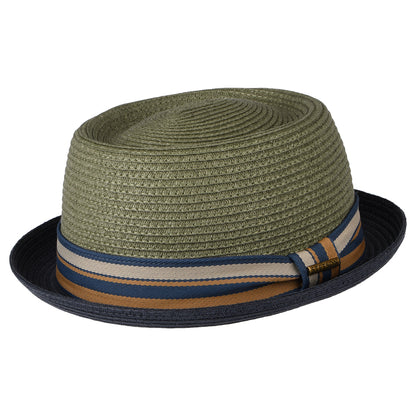 Chapeau Pork Pie en Paille Toyo gris-bleu STETSON
