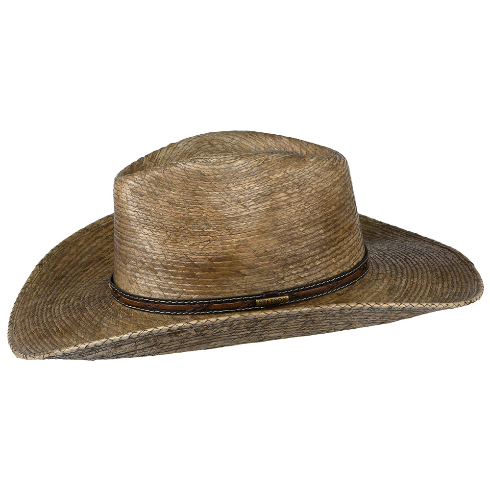 Chapeau de Cowboy Vieilli en Paille de Palme du Mexique naturel STETSON