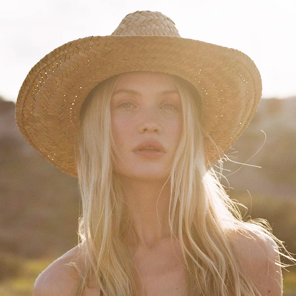 Chapeau de Cowboy en Paille Houston II beige sable BRIXTON