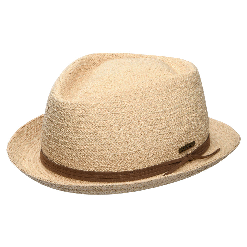 Chapeau Pork Pie Diamond Crown en Raphia naturel STETSON