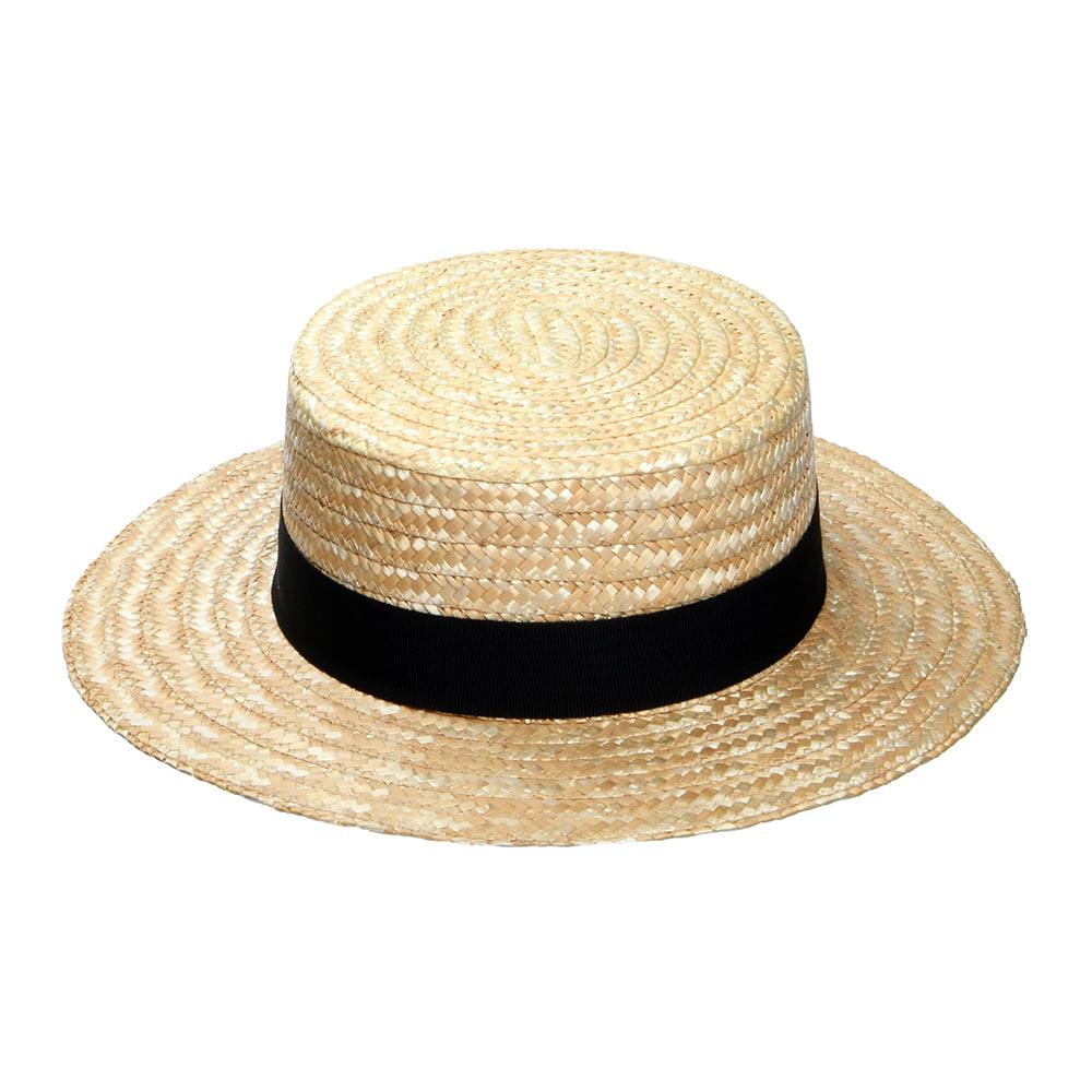 Chapeau Canotier avec Bandeau noir naturel CHRISTYS
