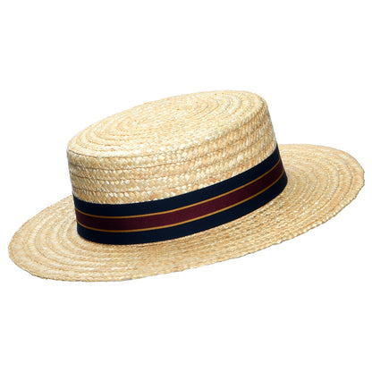 Chapeau Canotier avec Bandeau à Rayures naturel CHRISTYS