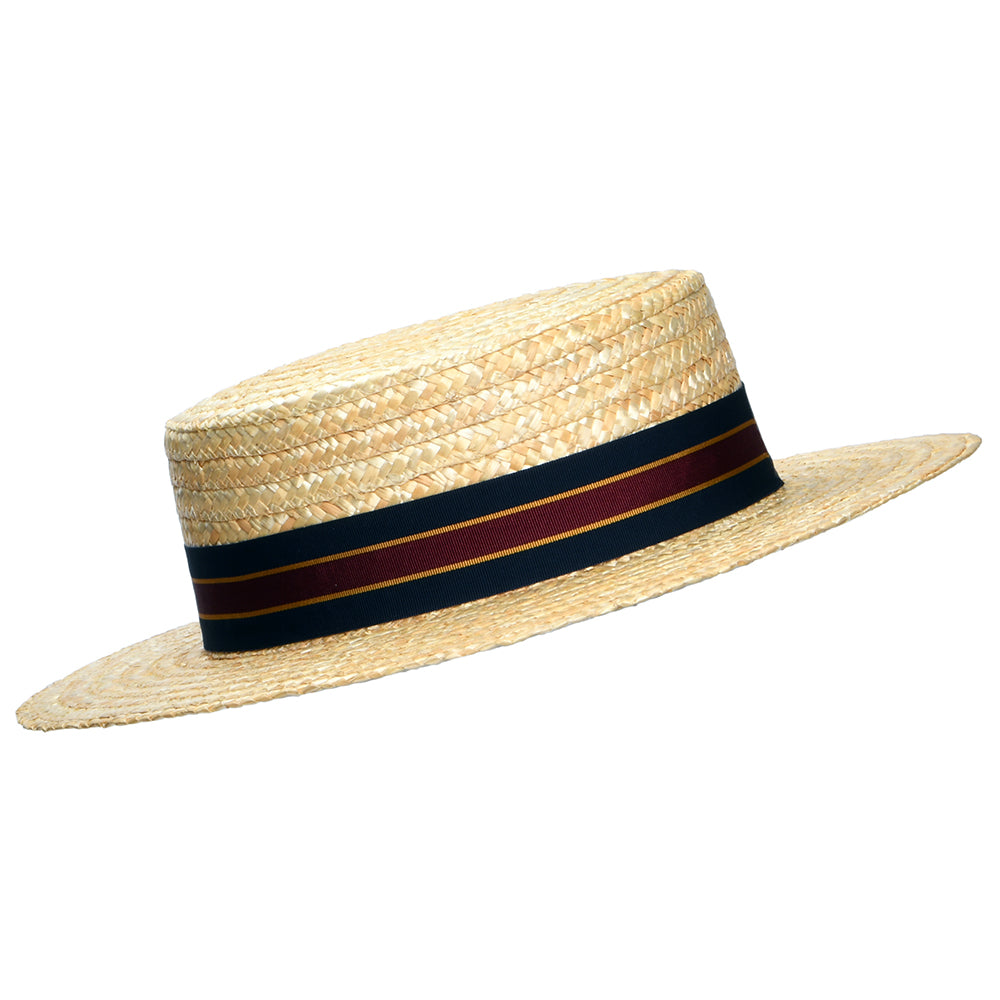 Chapeau Canotier avec Bandeau à Rayures naturel CHRISTYS