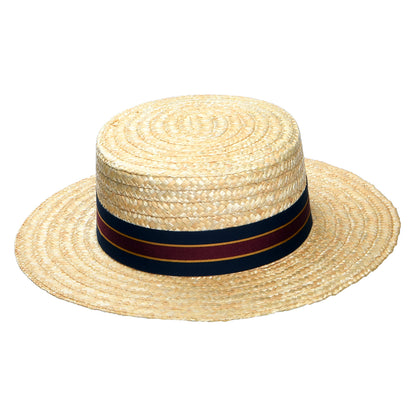 Chapeau Canotier avec Bandeau à Rayures naturel CHRISTYS