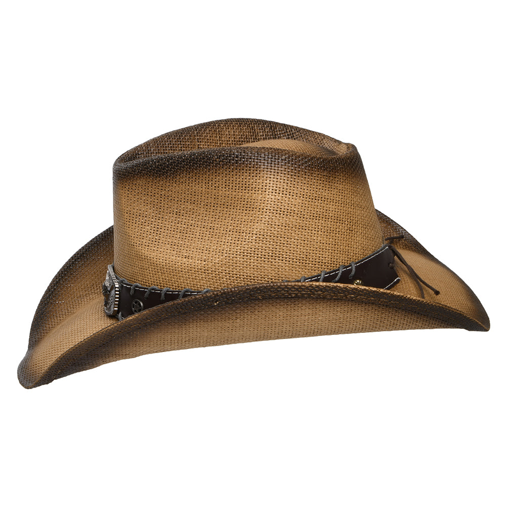 Chapeau de Cowboy Western en Paille Toyo Mate Chet whisky DORFMAN PACIFIC
