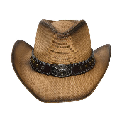 Chapeau de Cowboy Western en Paille Toyo Mate Chet whisky DORFMAN PACIFIC