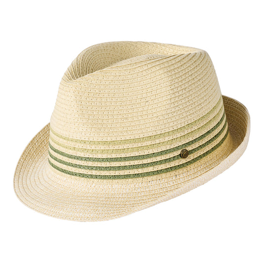 Chapeau Trilby en Paille Toyo Lucca naturel-vert FAILSWORTH