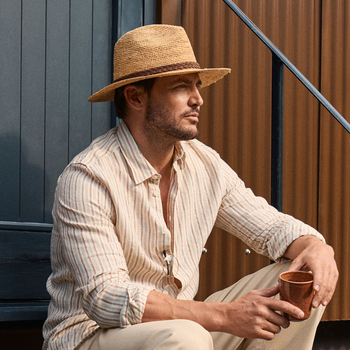 Chapeau Fedora en Raphia Crocheté Amalfi naturel FAILSWORTH