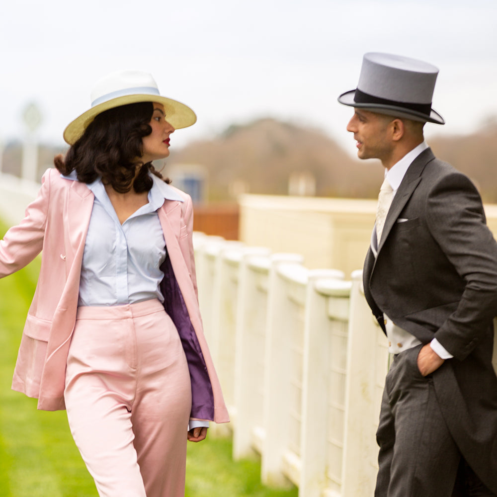 Chapeau Haut de Forme en Fourrure Feutrée Ascot gris CHRISTYS
