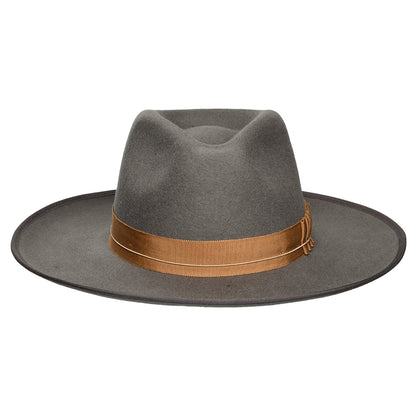 Chapeau Fedora en Laine Feutrée Reno gris foncé BRIXTON