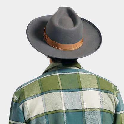 Chapeau Fedora en Laine Feutrée Reno gris foncé BRIXTON