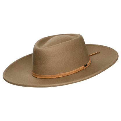 Chapeau Fedora Rancher en Laine Feutrée Convertabrim Brenton marron clair BRIXTON