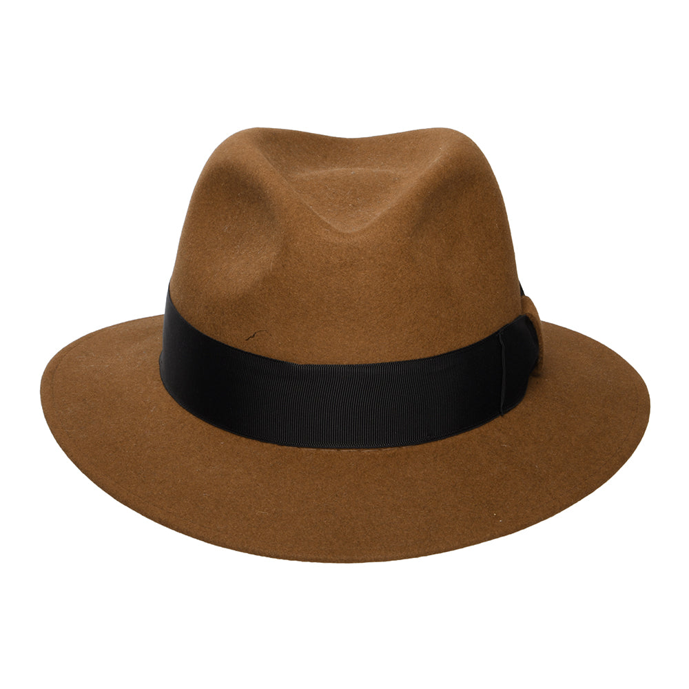 Chapeau Fedora Safari en Feutre de Castor Mélangé Lestoca Traveller marron STETSON