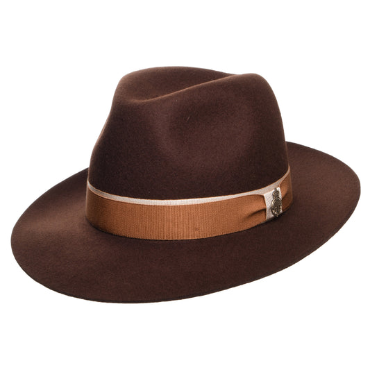 Chapeau Fedora en Laine Feutrée Lingfield marron CHRISTYS