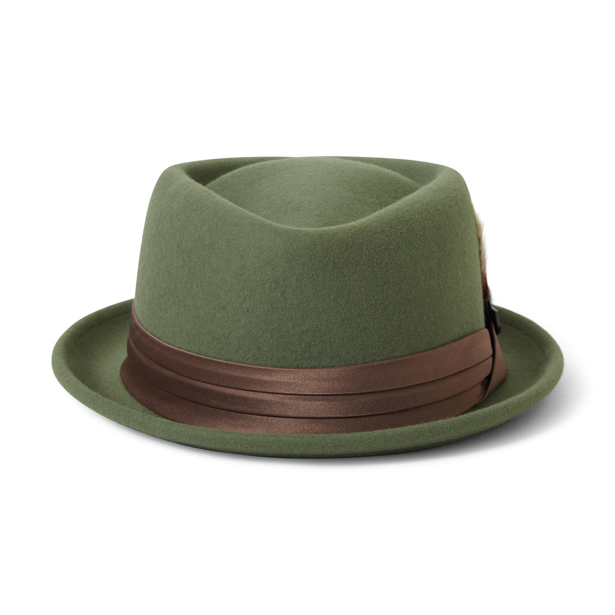 Chapeau Pork Pie en Laine Feutrée Stout olive-bronze BRIXTON
