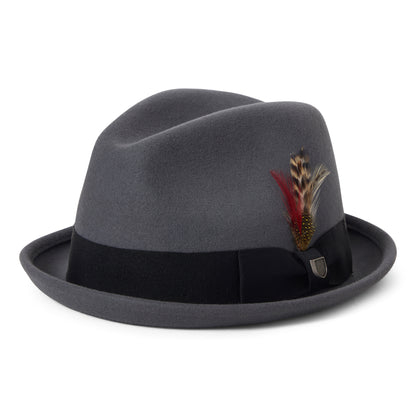 Chapeau Trilby en Laine Feutrée Gain anthracite BRIXTON