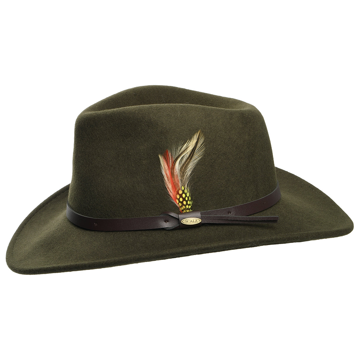 Chapeau Australien en Laine Feutrée Déformable Hydrofuge Dakota olive SCALA