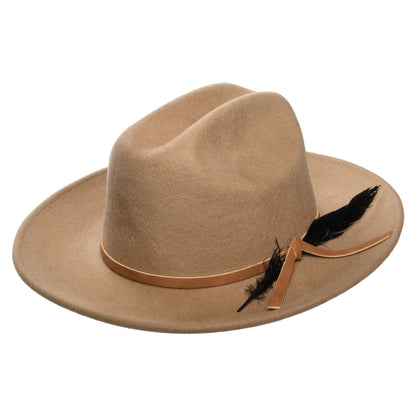 Chapeau de Cowboy en Laine Feutrée avec Plume Adan mastic SCALA