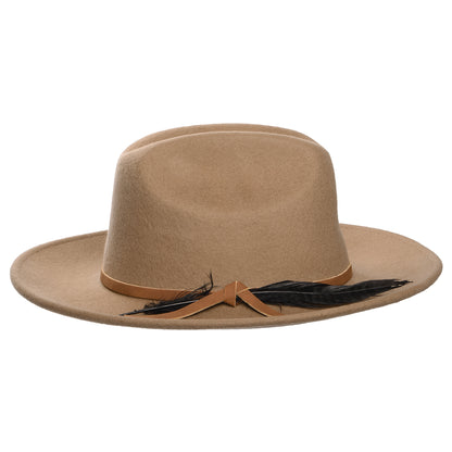 Chapeau de Cowboy en Laine Feutrée avec Plume Adan mastic SCALA