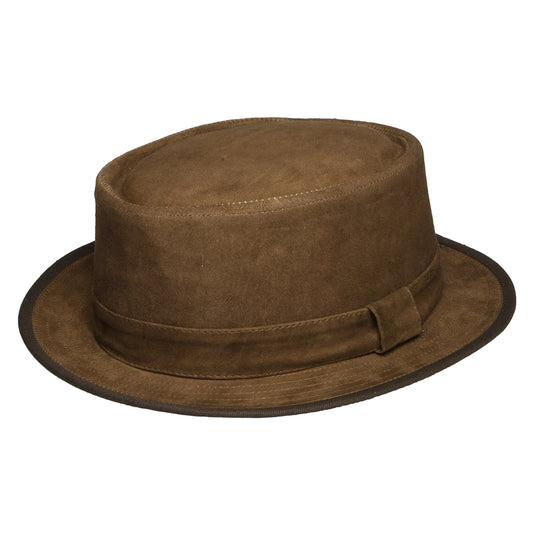 Chapeau Pork Pie en Daim marron clair DENTON