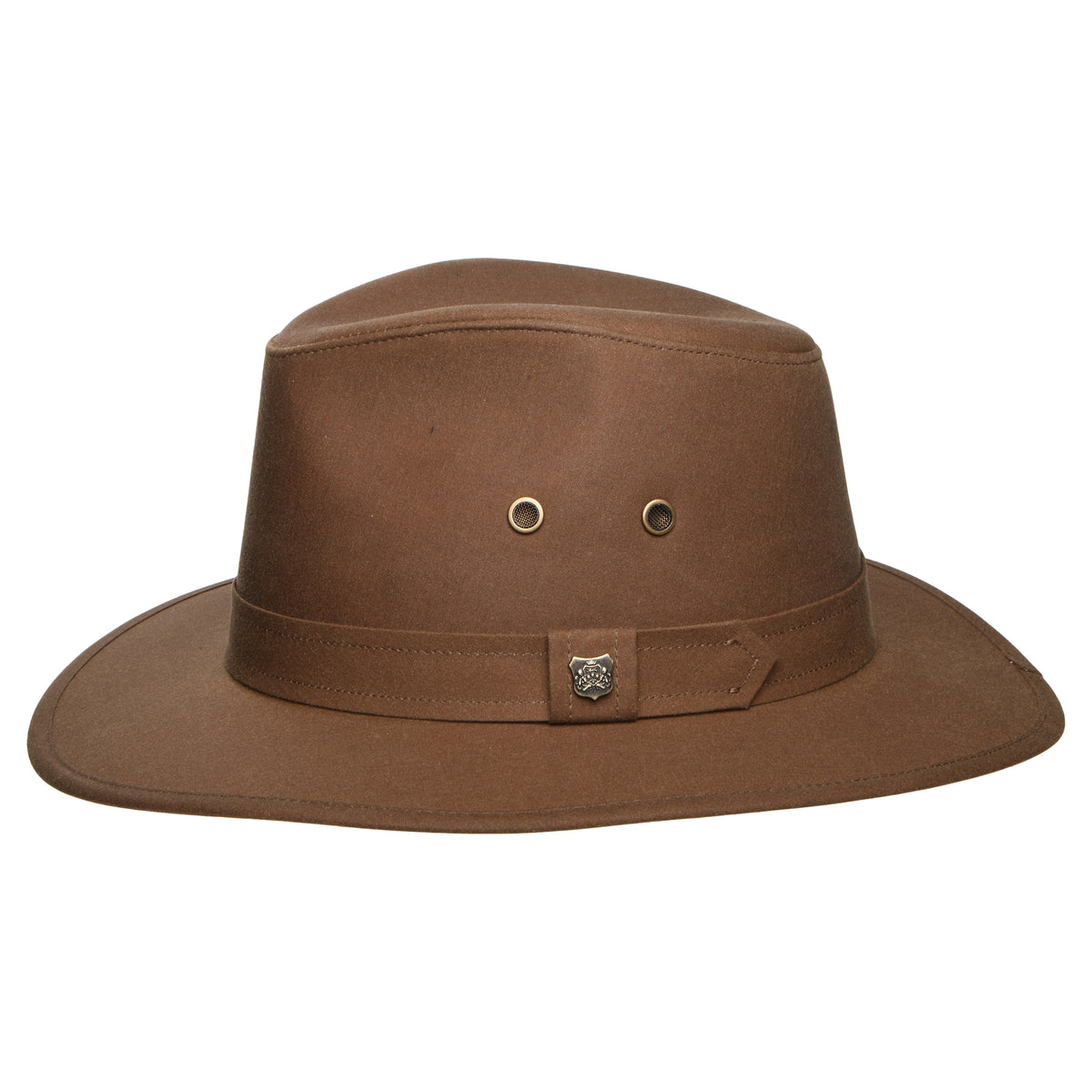 Chapeau Fedora en Coton Ciré Britannique Hydrofuge Drifter café FAILSWORTH