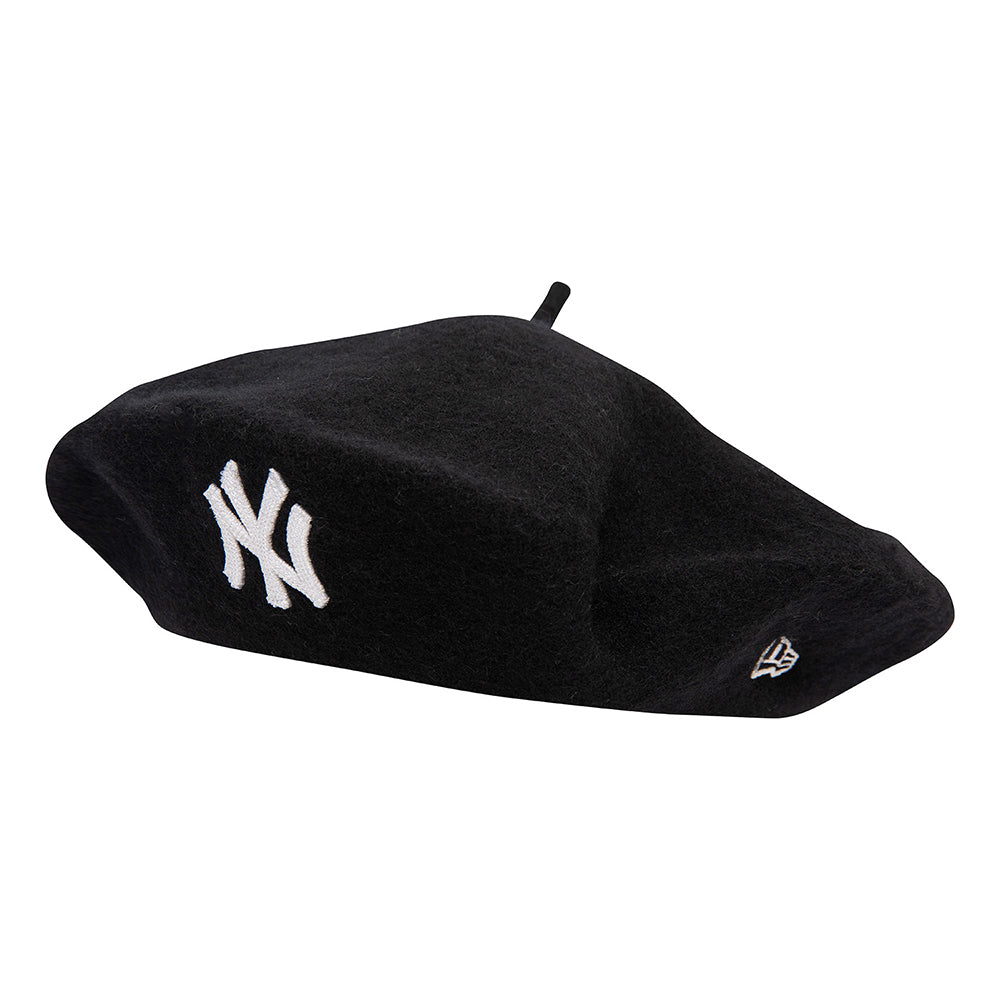 Béret Femme New York Yankees en Laine Mélangée noir-blanc NEW ERA