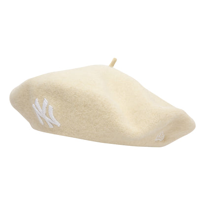 Béret Femme New York Yankees en Laine Melton crème-blanc NEW ERA