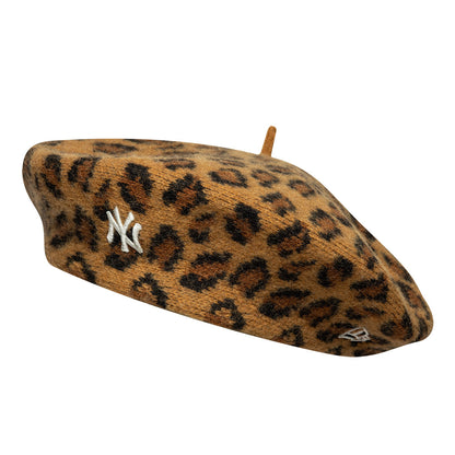 Béret New York Yankees Léopard en Laine camel-blanc NEW ERA