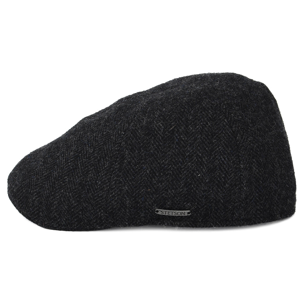 Casquette Plate Bec-de-Canard en Laine à Chevrons gris foncé STETSON