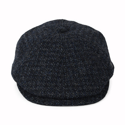 Casquette Gavroche en HARRIS TWEED à Carreaux Hudson bleu marine FAILSWORTH