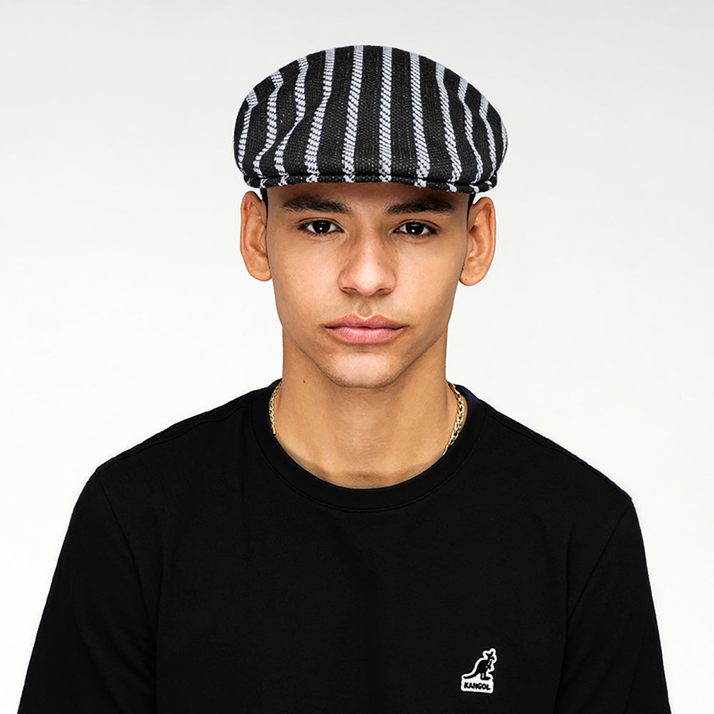 Casquette Plate Twist Stripe 504 noir-blanc KANGOL