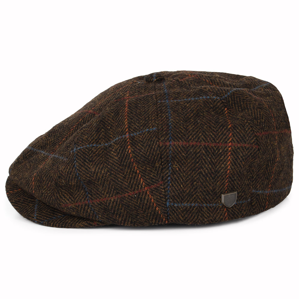 Casquette Gavroche à Carreaux et Chevrons Brood marron-noir-rouge BRIXTON