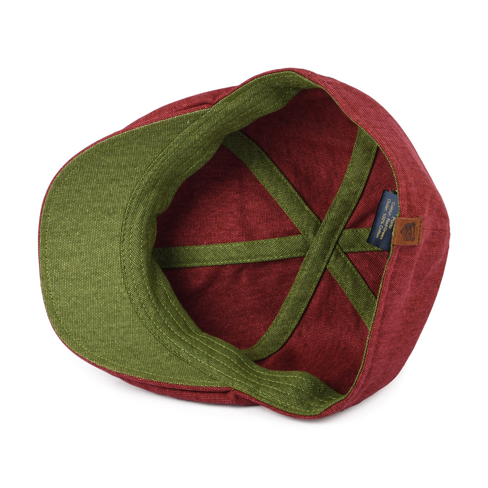 Casquette Plate Bec-de-Canard en Coton Porto rouge-vert FAILSWORTH