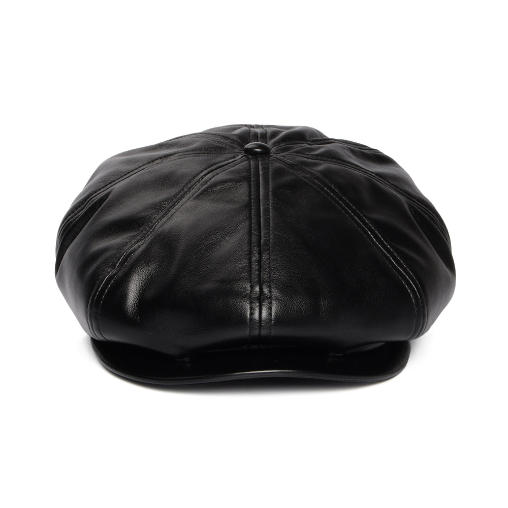 Casquette Gavroche en Simili-Cuir noir KANGOL