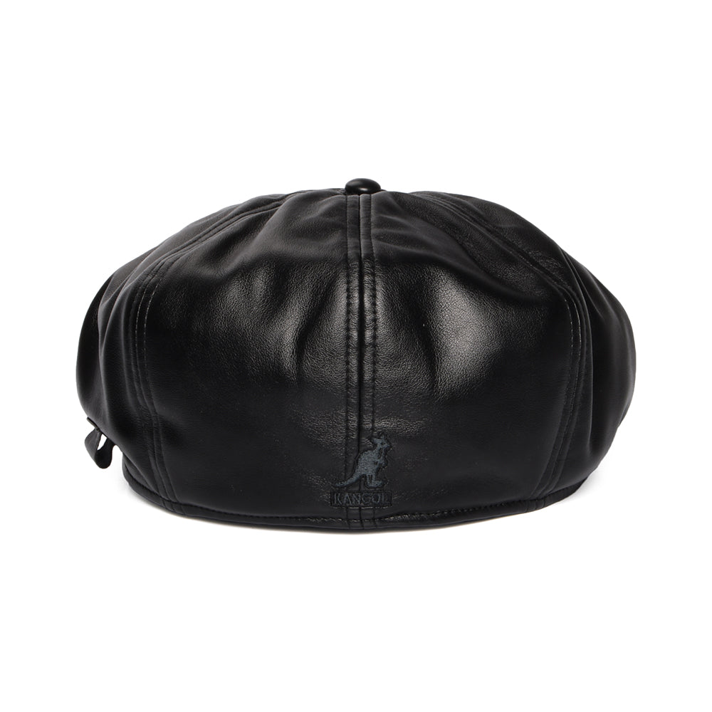 Casquette Gavroche en Simili-Cuir noir KANGOL