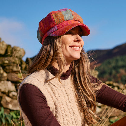 Casquette Gavroche en HARRIS TWEED Gabby fuchsia-multi FAILSWORTH