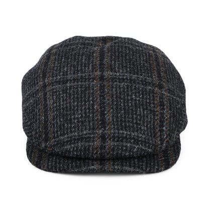 Casquette Plate à Visière Allongée en HARRIS TWEED Finsbay bleu marine FAILSWORTH
