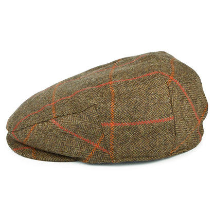 Casquette Plate Imperméable à Carreaux et Chevrons olive-orange-rouge FAILSWORTH
