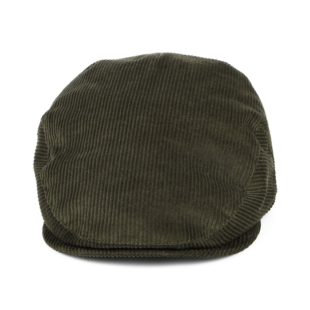 Casquette Plate en Velours Côtelé olive FAILSWORTH