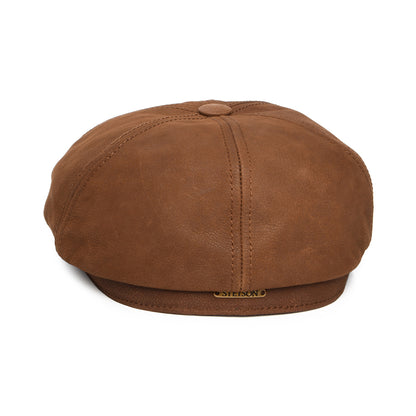 Casquette Gavroche en Cuir Nubuck cognac STETSON