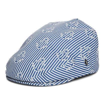 Casquette Plate en Coton Matelots bleu-blanc CITY SPORT