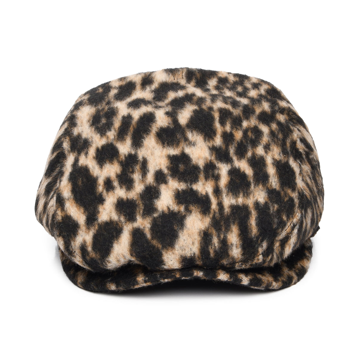 Casquette Plate en Laine Mélangée Léopard Systa marron BARTS