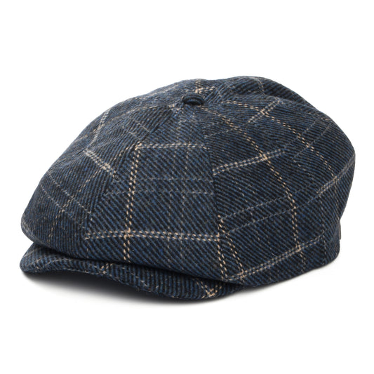 Casquette Gavroche à Carreaux Brood indigo-beige sable BRIXTON
