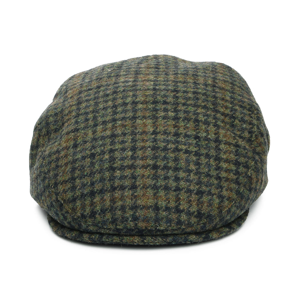 Casquette Plate Pied-de-Poule County en Laine Mélangée mousse-bleu marine FAILSWORTH