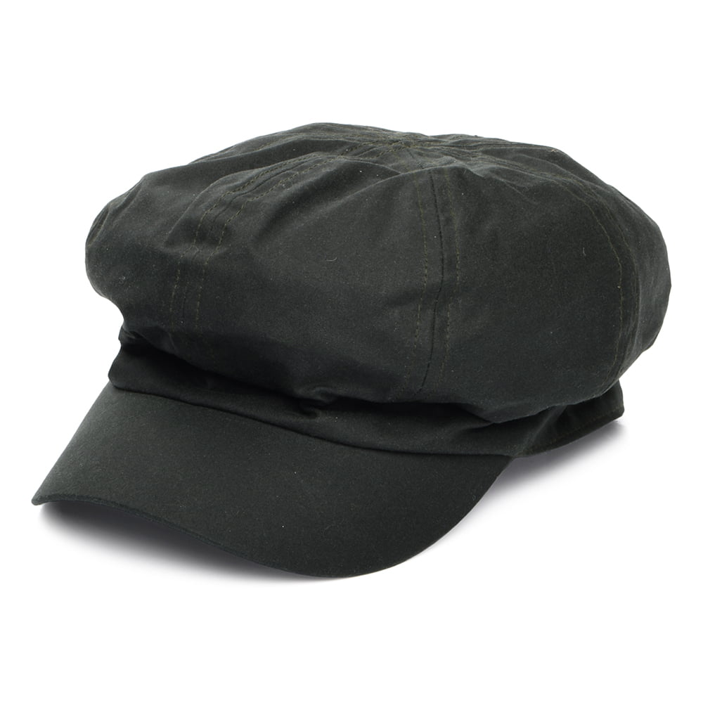 Casquette Gavroche en Coton Ciré Britannique olive FAILSWORTH